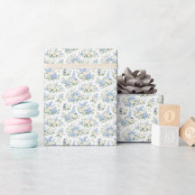 Creme Florais Azul Empoeirado Casamento Chá de Noi