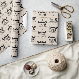 Papel De Presente Creme Mustache Você Um Dia de os pais Humor Questã