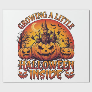 Papel De Presente Crescendo Pequeno Halloween Dentro das Abóboras Ca