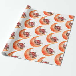 Papel De Presente Crescent Moon Mushroom Cottagecore Fungi Mycologia