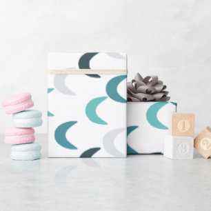 Papel De Presente Crescentes de Agato Azul