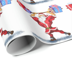 Papel De Presente Criador de Porcos Papai Noel com presentes de Nata