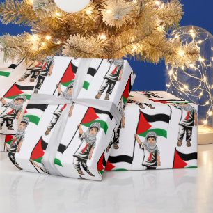 Papel De Presente Criança com a bandeira Keffiyeh Palestine