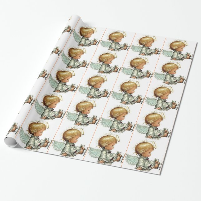Papel De Presente Criança com cordeiro (Desenrolado)