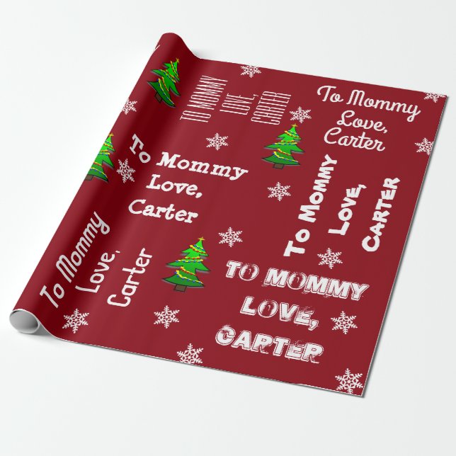 Papel De Presente Criança doando presente personalizado Natal (Desenrolado)