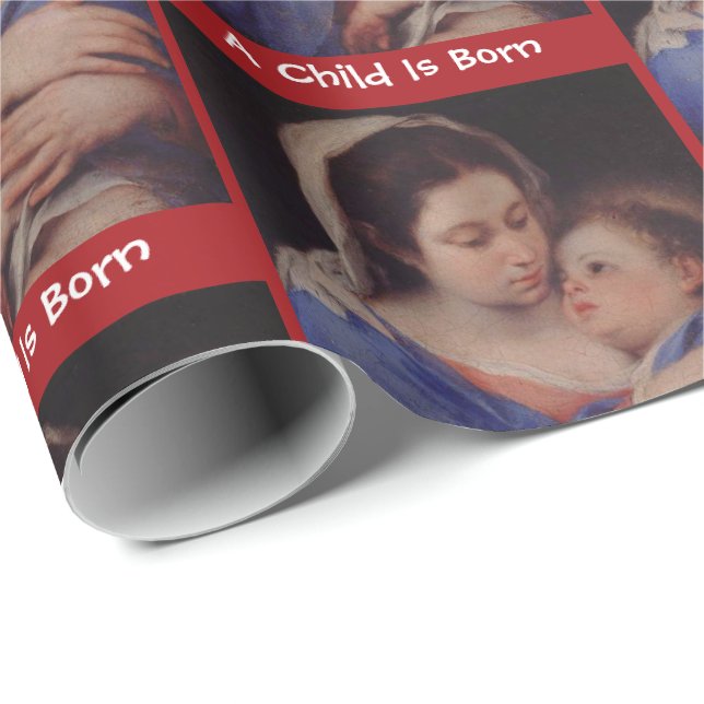 Papel De Presente Criança e Mãe Natal Giftwrap (Ponta do rolo)