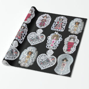 Papel De Presente Criança Jesus,Antecipação de Papel de Natal, Preto