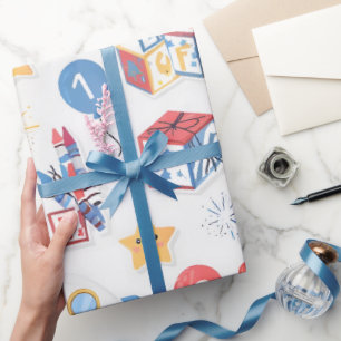 Papel De Presente Crianças Americana 4 de Julho Alfabeto Educativo N