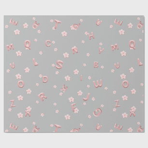 Papel De Presente Crianças bonitas ABC Flor de Alfabeto Escola Infan