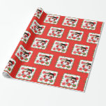 Papel De Presente Crianças Carolers Red Green Christmas Wift Wrap<br><div class="desc">Crianças Carolers remendos Red Green Christmas Gift Wrap</div>