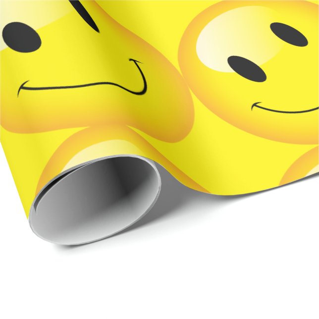 Papel De Presente Crianças Cheias Festas de Adolescentes Emoji Faces (Ponta do rolo)
