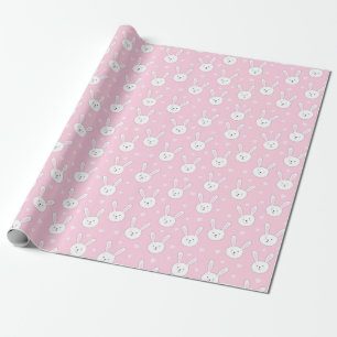 Papel De Presente Crianças Coelho Adorável Coelho Páscoa Corações Ro