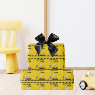 Papel De Presente Crianças Construtoras De Veículos Carros Aniversár