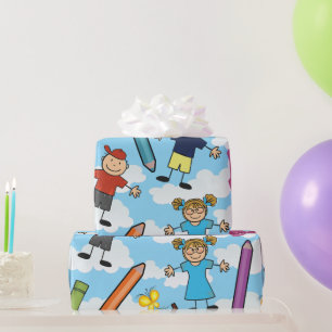 Papel De Presente Crianças da Escola ABC