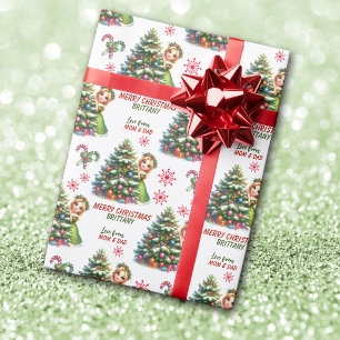Papel De Presente Crianças de Árvore de Natal da Princesa