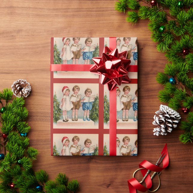 Papel De Presente Crianças de Carrinho Merry Christmas Wrappaper (Presente de Natal)