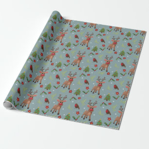 Papel De Presente Crianças de Natal Rudolph Reindeer Feriado de Pad