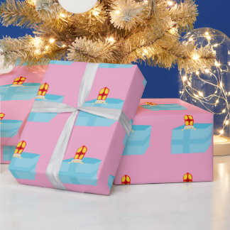 Papel De Presente Crianças Encantadoras Arte Fofo Divertido St. Nick