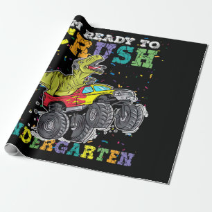 Papel De Presente Crianças Estou Pronto Para Esmagar Caminhão Monstr