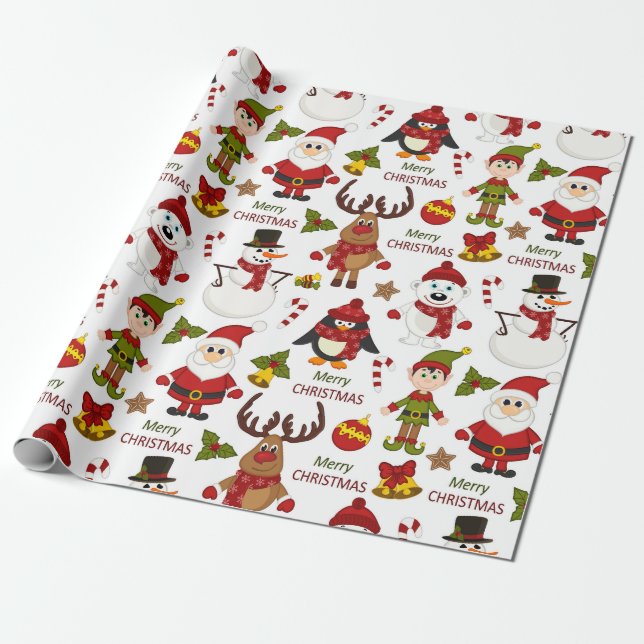 Papel De Presente Crianças Feliz Natal (Desenrolado)