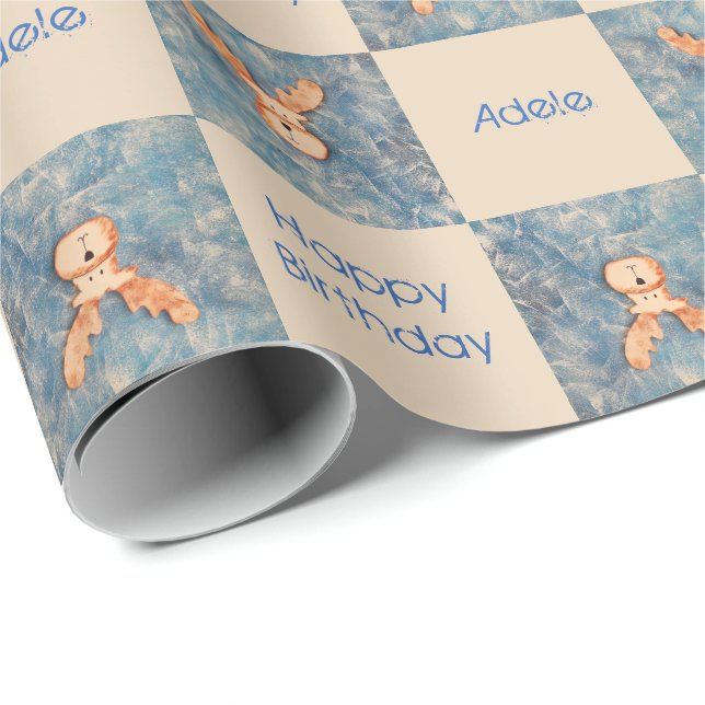 Papel De Presente Crianças Felizes E Felizes De Aniversário Da Gafe- (Ponta do rolo)