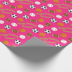 Papel De Presente Crianças Festas de aniversário Esportivas Menina