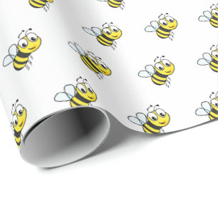 Papel De Presente Crianças Fofas Abelha Mel