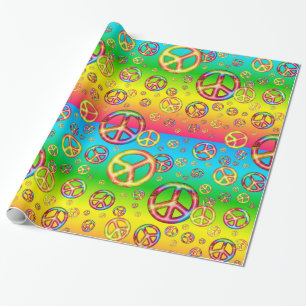 Papel De Presente Crianças Loucas com Cores-PEACE OUT-Gift
