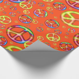 Papel De Presente Crianças Loucas Cores-PEACE FORA, Mala de Presente