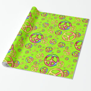 Papel De Presente Crianças Loucas, Cores-PEACE FORA, Nenhumas-Presen