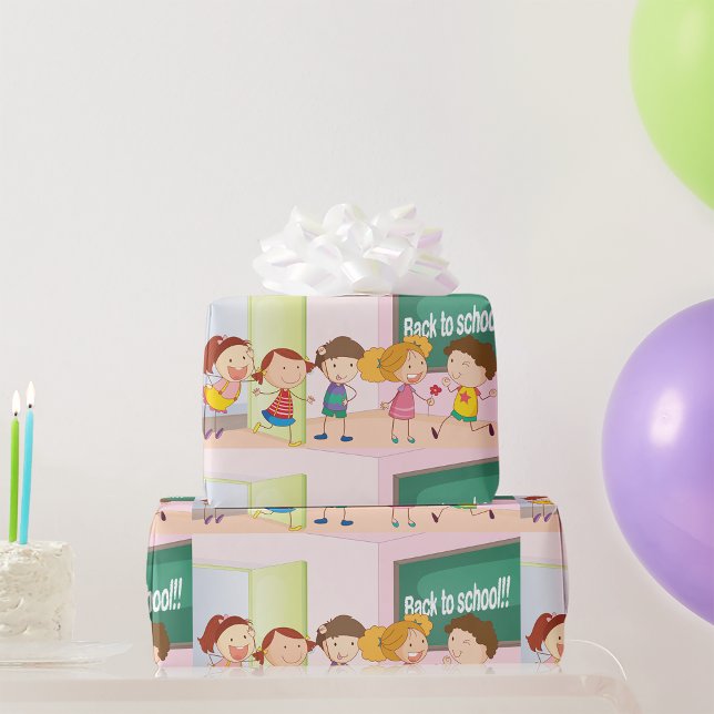 Papel De Presente Crianças No Papel De Envolvimento Na Escola (Criador carregado)