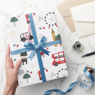 Papel De Presente Crianças Personalizadas Aniversário do Red London