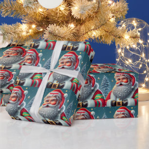 Papel De Presente Crianças Personalizadas do Natal Santa Claus