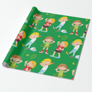Papel De Presente Crianças Praticando Esportes Atividade Infantil