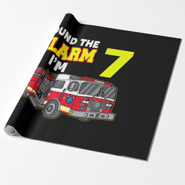 Papel De Presente Crianças Som Alarm Im 7 Crianças Bombeiros (Desenrolado)