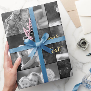 Papel De Presente Criar Colagem de Fotos em Preto e Branco