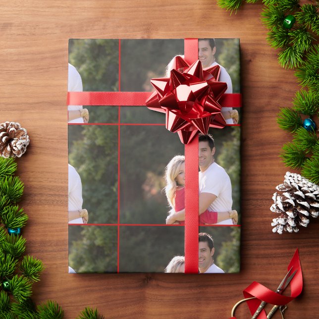 Papel De Presente Criar Personalizado Texto Foto Natal Christmas (Create Custom Personalized Photo Text Christmas Wrapping Paper)