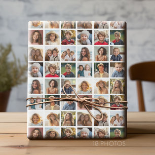 Papel De Presente Criar uma Colagem de Fotos Personalizada com 18 Fo