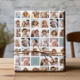 Papel De Presente Criar uma Colagem de Fotos Personalizada com 18 Fo