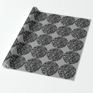 Papel De Presente "Criatura de aves" Abstrato B&W