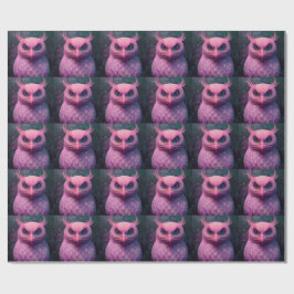 Papel De Presente Criatura Híbrida Rosa Murloc/Coruja
