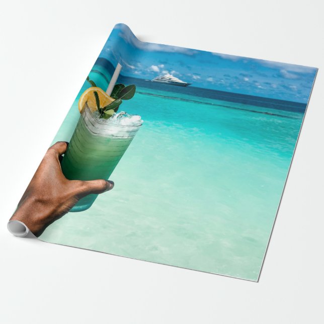 Papel De Presente Criaturas do Mar legal (Desenrolado)