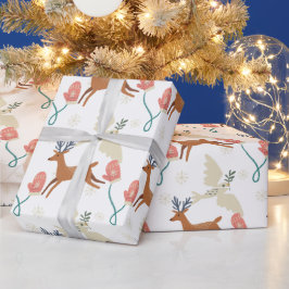 Papel De Presente Crie A Sua Própria Reindeer Pintada E Mittens