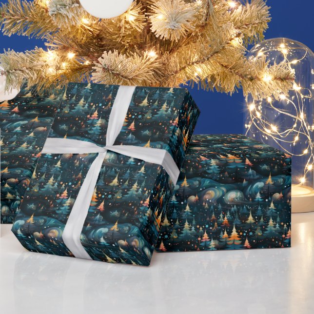 Papel De Presente Crie As Suas Próprias Árvores De Natal Verde E Lar (Feriados)