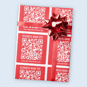 Papel De Presente Crie instantaneamente seu próprio código QR   Verm