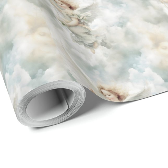 Papel De Presente Crie os seus próprios ângulos brancos romáticos da (Ponta do rolo)