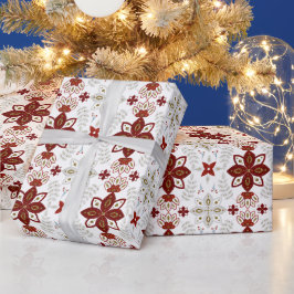 Papel De Presente Crie os seus próprios Motivos Florais Nórdicos Ver