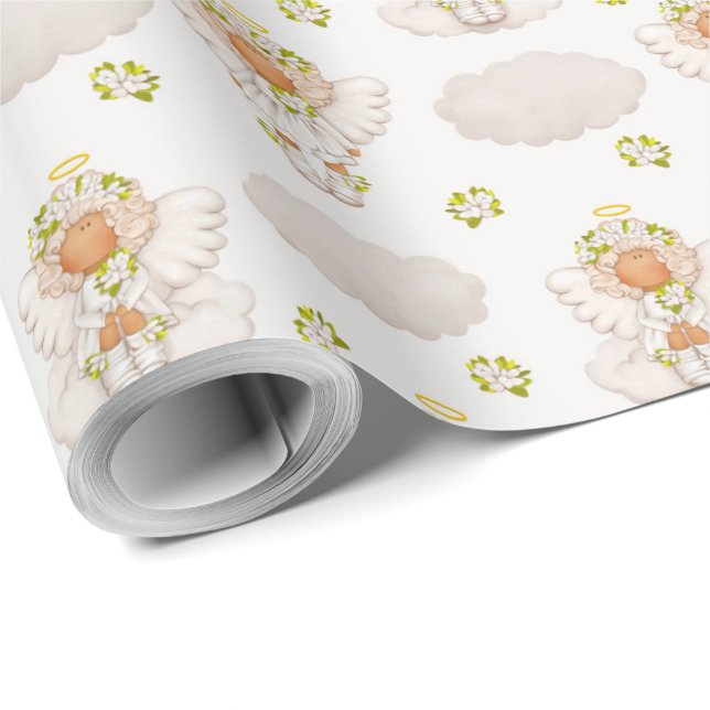 Papel De Presente Crie seu anjo fino e bonito (Ponta do rolo)