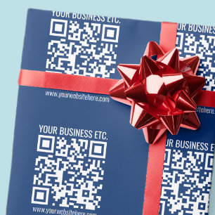 Papel De Presente Crie seu próprio código QR   Blue