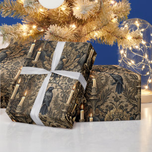 Papel De Presente Crie Seu Próprio Damask Corvos Gótico Antigo